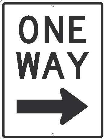 Reflective Aluminum One Way w Right Arrow Graphic Sign