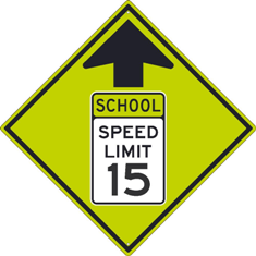 School Speed Limit 15 - MUTCD Sign