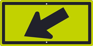 Diagonal Arrow Downward - MUTCD Sign
