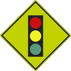 Intersection Warning with Graphic Sign - High Intensity Reflective