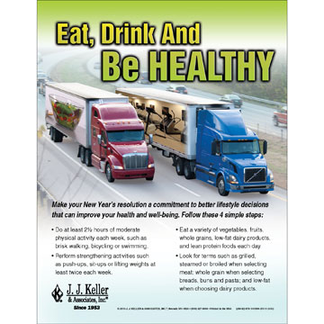 Eat, Drink & Be Healthy - Transportation Safety Poster