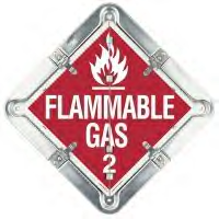 Flip Placard - Flammable Gas Non Flammable Gas Oxygen