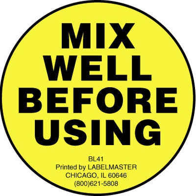 Mix Well Before Using - Label