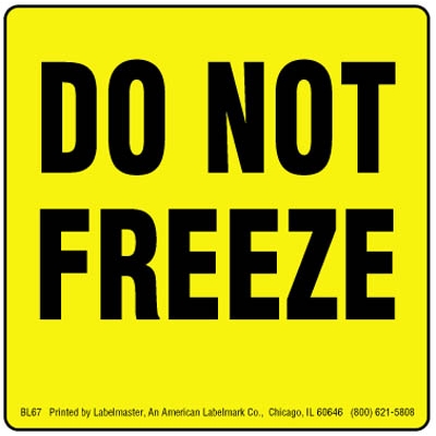 Do Not Freeze Label