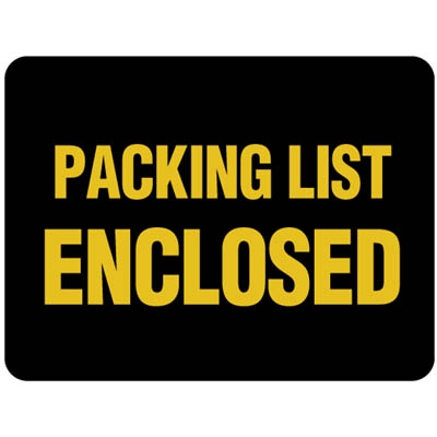 Packing List Enclosed Label