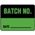 Batch Number Label