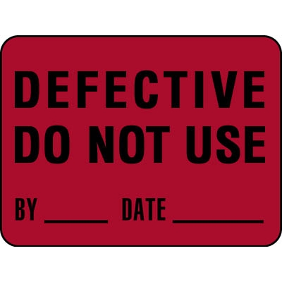 Defective Do Not Use - Label