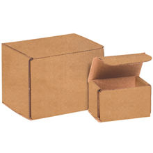 4" x 4" x 4" Kraft Corrugated Mailer