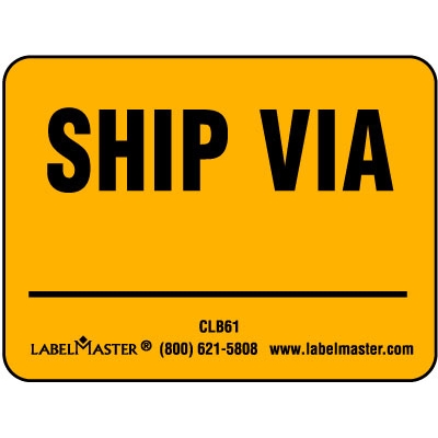 Ship Via Label