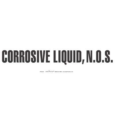 Corrosive Liquid NOS Bulk Tank Marking
