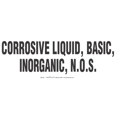 Corrosive Liquid Basic Inorganic NOS - Bulk Tank Marking