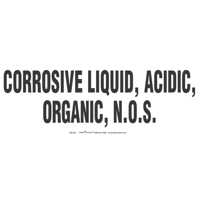 Corrosive Liquid Acidic Organic NOS, Bulk Tank Marking