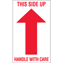 3 x 5 this side up handle with care arrow labels this end up