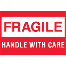 3" x 5" Fragile - Handle With Care Labels