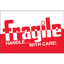 3" x 5" Fragile Handle With Care Labels