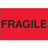 3" x 5" Fragile Fluorescent Red Labels