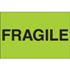 3" x 5" Fragile Fluorescent Green Labels 500ct Roll