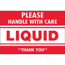 2" x 3" - Please Handle With Care - Liquid - Thank You Labels