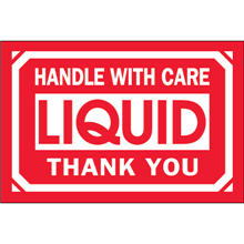 2" x 3" Handle With Care - Liquid - Thank You Labels