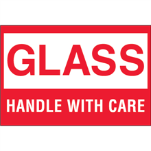 3" x 5" Glass - Handle With Care Labels