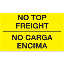 3" x 5" No Carga Encima Fluorescent Yellow Bilingual Labels