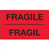 3" x 5" Fragil Fluorescent Red Bilingual Labels