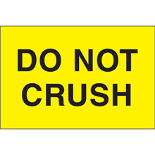 2" x 3" Do Not Crush Fluorescent Yellow Labels