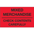 3" x 5" Mixed Merchandise - Check Contents Carefully Fluorescent Red Labels