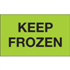 3" x 5" Keep Frozen Fluorescent Green Labels 500ct roll