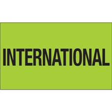 3" x 5" International Fluorescent Green Labels