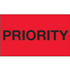 3" x 5" Priority Fluorescent Red Labels 500ct