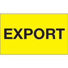 3" x 5" Export Fluorescent Yellow Labels