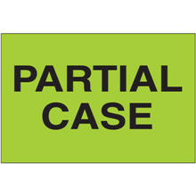 2" x 3" Partial Case Fluorescent Green Labels