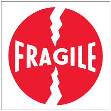 4" x 4" Fragile Labels