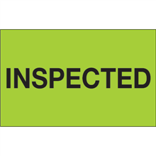 1 1/4" x 2" Inspected Fluorescent Green Labels