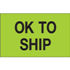 1 1/4" x 2" OK To Ship Fluorescent Green Labels