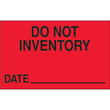 1 1/4" x 2" Do Not Inventory-Date-Fluorescent Red Labels