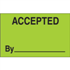 1 1/4" x 2" Accepted By - Fluorescent Green Labels