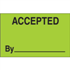 1-1/4" x 2" Accepted By - Fluorescent Green Labels
