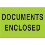2" x 3" Documents Enclosed Fluorescent Green Labels