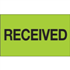 3" x 5" Received Fluorescent Green Labels 500ct roll