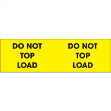 3" x 10" Do Not Top Load Fluorescent Yellow Labels