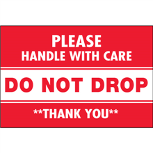 3" x 5" Do Not Drop - Please Handle With Care Labels