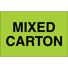 2" x 3" Mixed Carton Fluorescent Green Labels