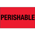 3" x 5" Perishable Fluorescent Red Labels