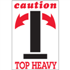 4" x 6" Caution Top Heavy Arrow Labels 500ct roll