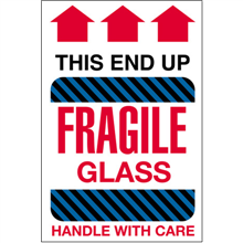 4" x 6" Fragile Glass - This End Up Labels