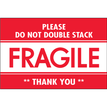 3" x 5" Fragile Do Not Double Stack Labels 500ct roll