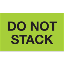 3" x 5" Do Not Stack Fluorescent Green Labels 500ct Roll