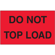 3" x 5" Do Not Top Load Fluorescent Red Labels 500ct Roll